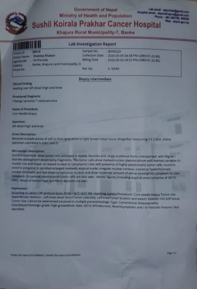 Core Needle Biopsy Histopathology Report